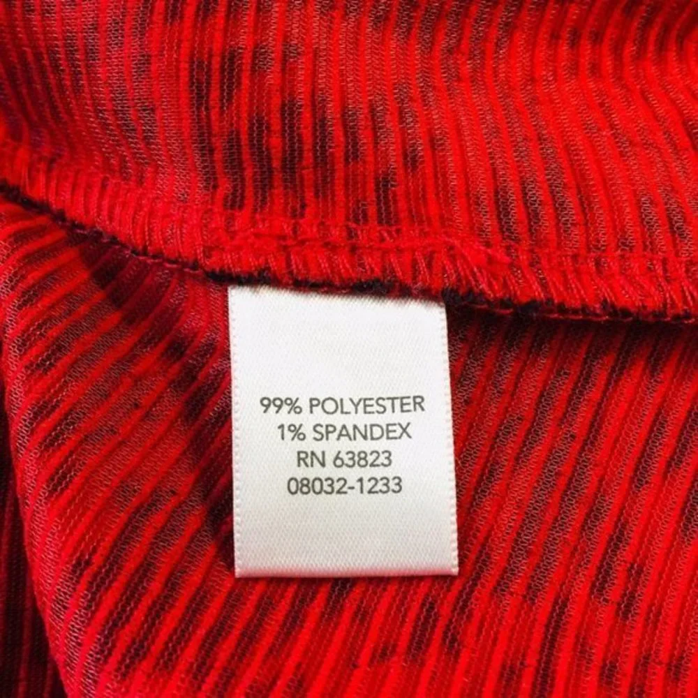 Christopher & Banks Cardigan Jacket Red Black Damask Petite Medium‎ PM